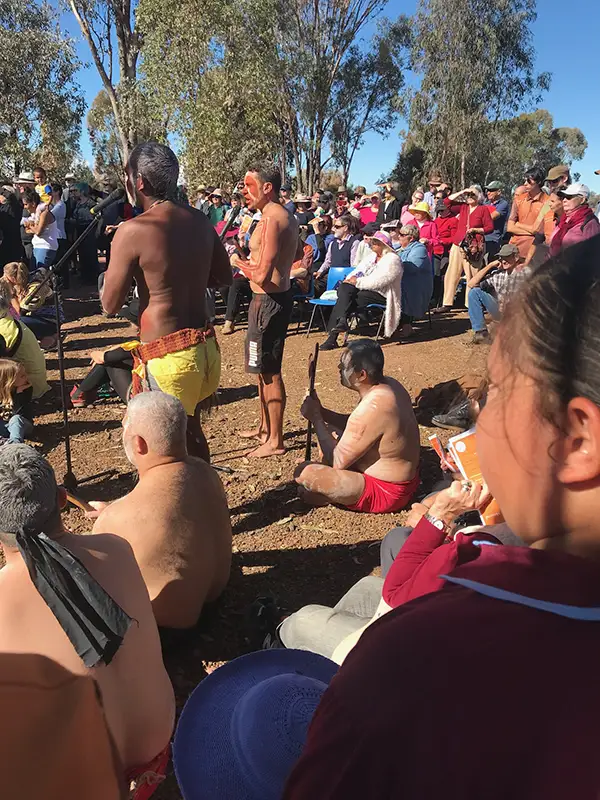 A traditional ceremony performed by Gomeroi men